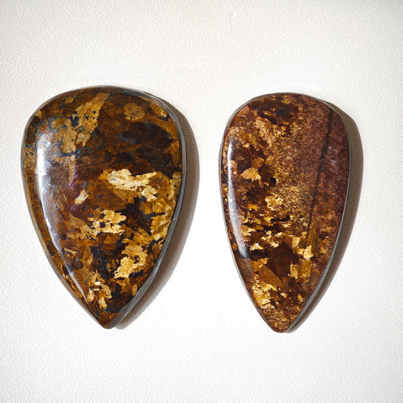 Bronzite Teardrop Cabochons