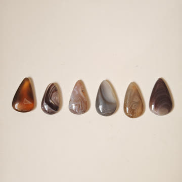 Botswana Agate Teardrop Small Cabochons - 0