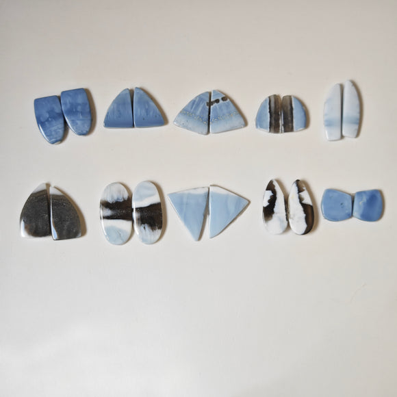 Ópalo Azul "Owyhee" Cabujones Pares