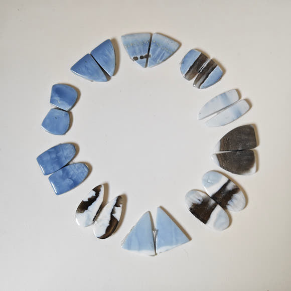 Ópalo Azul Owyhee · Par de Cabujones