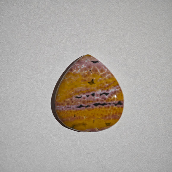 Pink-Yellow Ocean Jasper Teardrop Cabochon