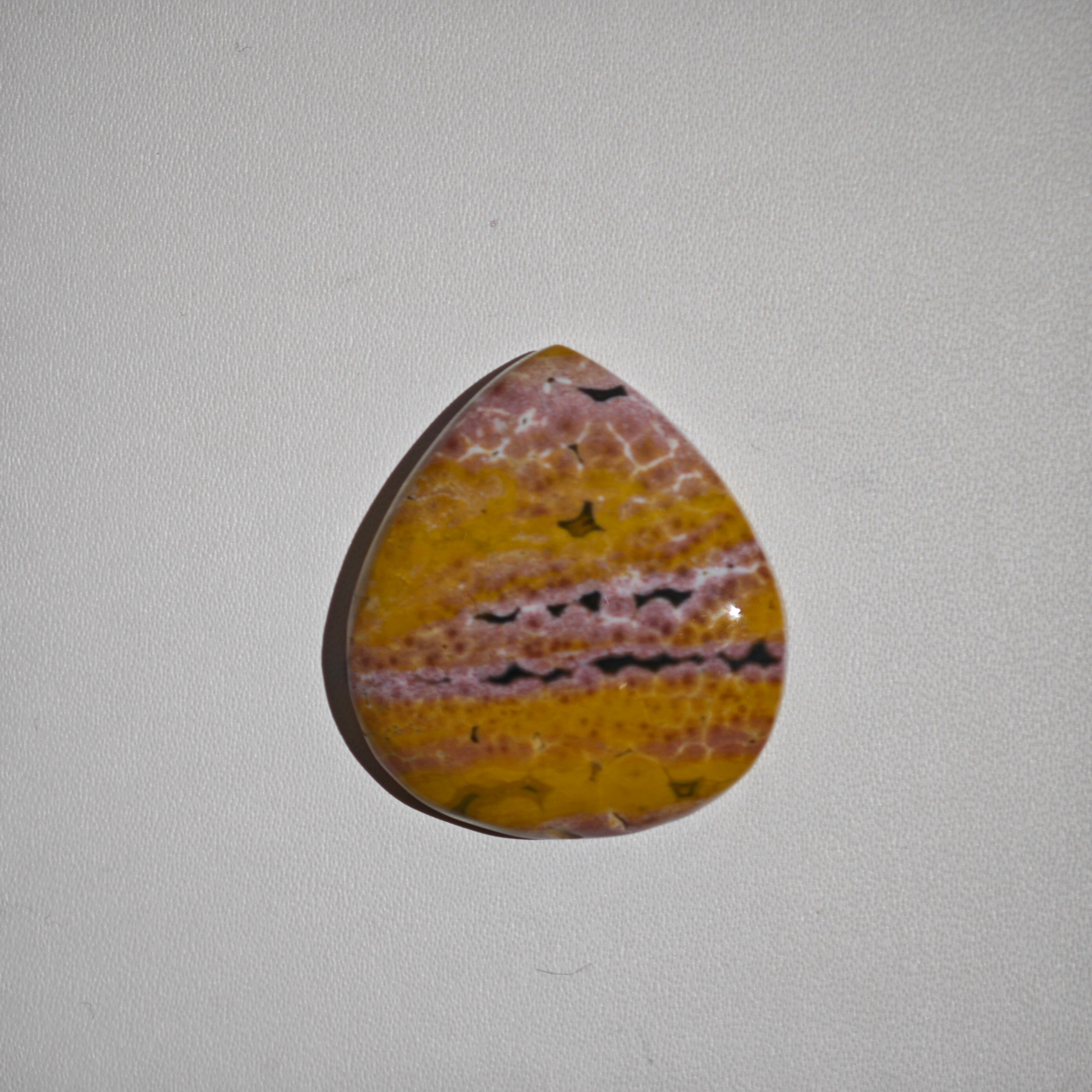 Jaspe Oceánico Rosa-Amarillo Cabujón Lágrima - 0