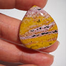 Pink-Yellow Ocean Jasper Teardrop Cabochon-3