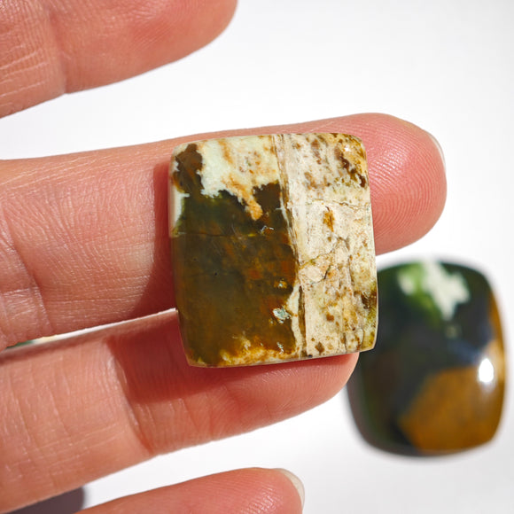 Calcedonia de Cromo Cabujones Rectangulares