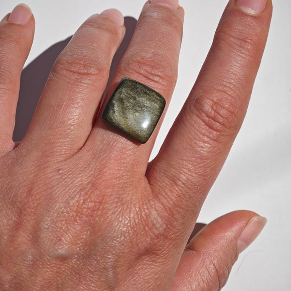 Obsidiana Dorada Cabujón Dorado