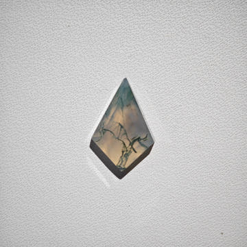Moss Agate Kite Cabochon - Faceted - 0