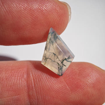 Moss Agate Kite Cabochon - Faceted