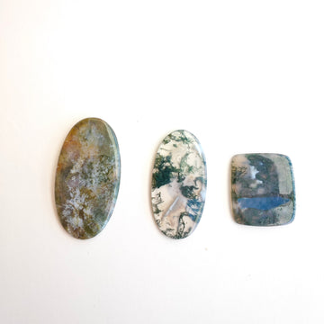 Ágata Musgo Cabujones Ovalados y Rectangular