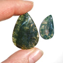 Ágata Musgo Cabujones Forma Lagrima-5