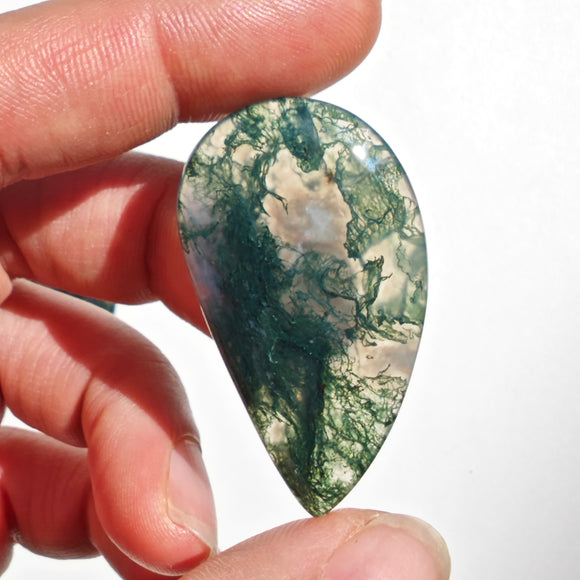 Ágata Musgo Cabujones Forma Lagrima