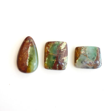 Crisoprasa Verde Cabujones Lágrima y Rectangulares