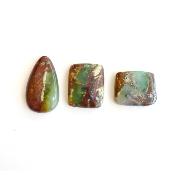 Crisoprasa Verde Cabujones Lágrima y Rectangulares