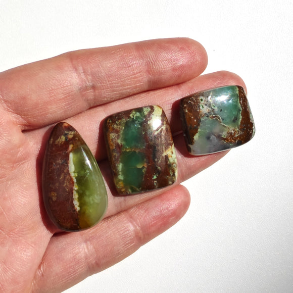 Crisoprasa Verde Cabujones Lágrima y Rectangulares