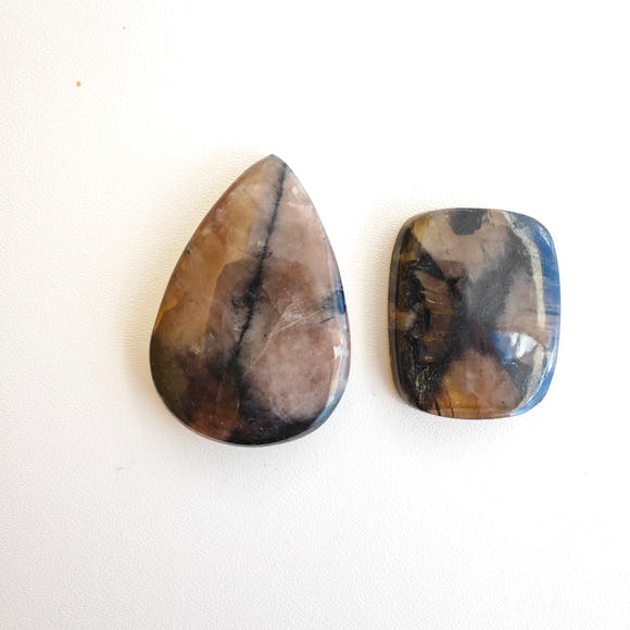 Chiastolite Cabochon Teardrop Rectangular