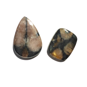 Chiastolite Cabochon Teardrop Rectangular