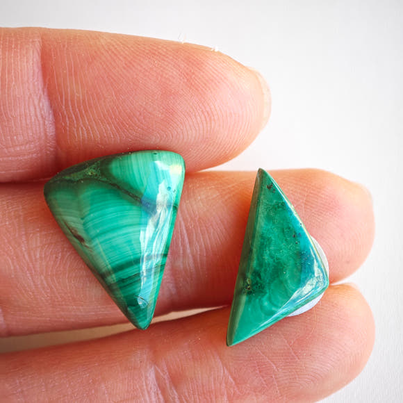 Malachite Triangular Cabochons