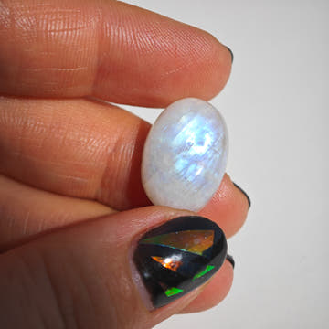 Rainbow Moonstone Oval Cabochon PHOTO - 0