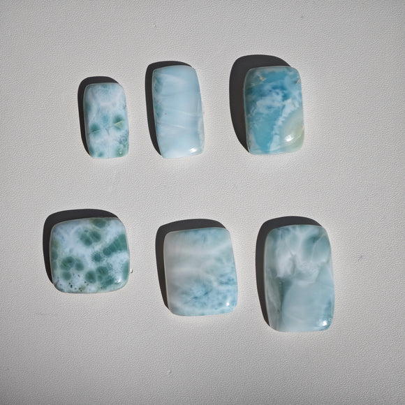 Cabujones Rectangulares de Larimar