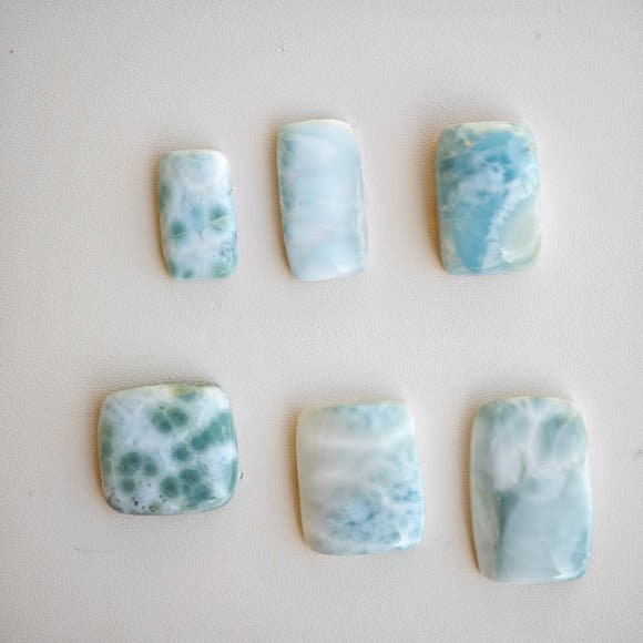 Cabujones Rectangulares de Larimar