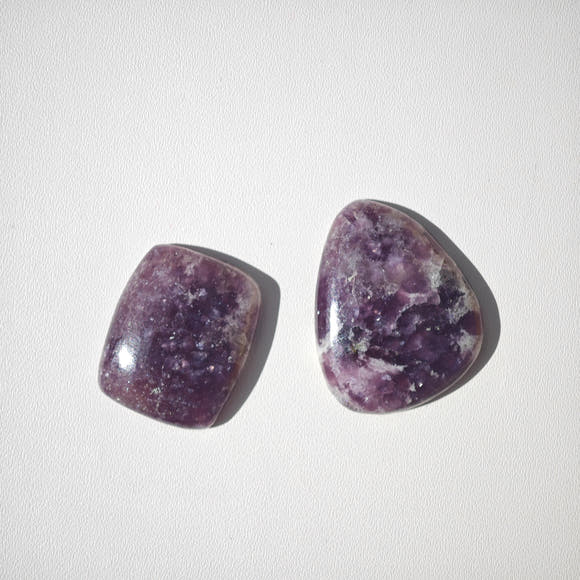 Freeform and Rectangular Lepidolite Cabochons