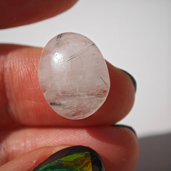 Black Rutilated Quartz Oval Cabochon