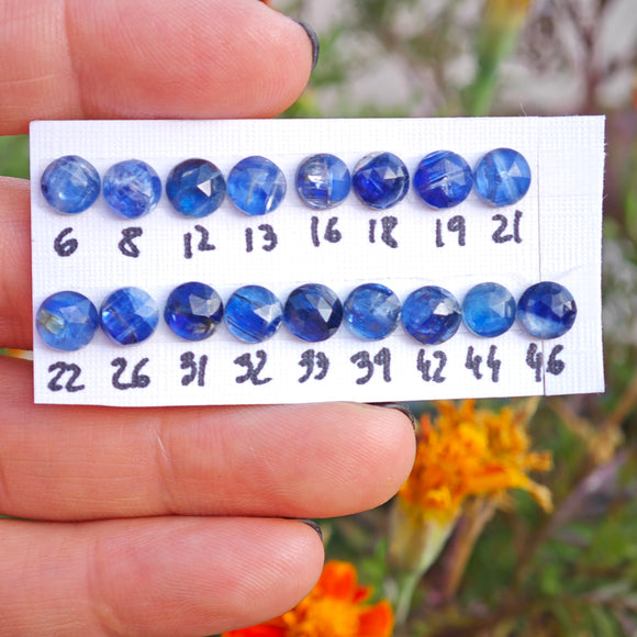 Cianita Azul Redonda Facetada Blue 6mm FOTOS