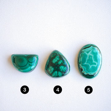 Malachite Cabochons, Assorted Shapes, No. 10 - 0