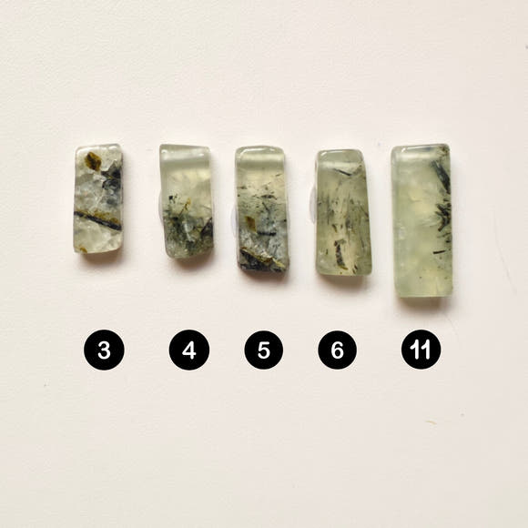 Prehnite Rectangular · Drilled Bead