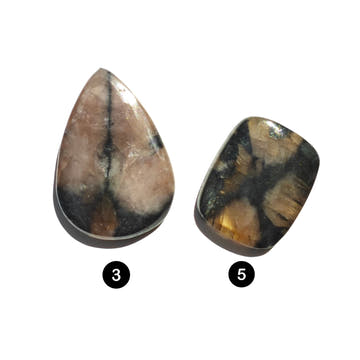Chiastolite Cabochon Teardrop Rectangular - 0