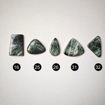 Seraphinite Teardrop Cabochons - 0