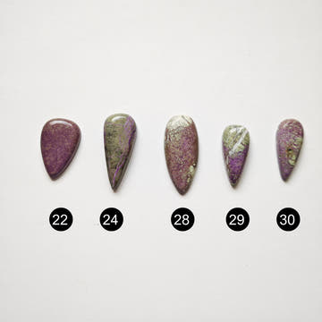 Stichtite Teardrop Cabochons