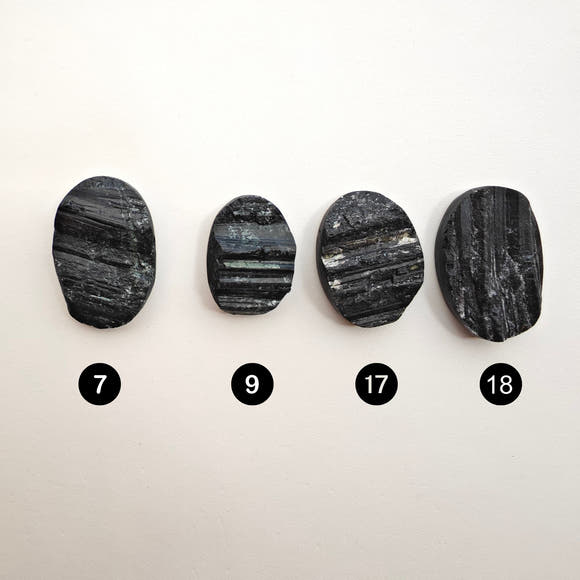 Black Tourmaline Rough · Unpolished Cabochon