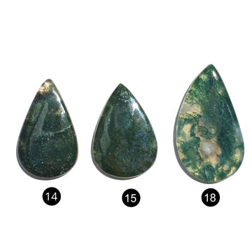 Moss Agate Teardrop Cabochons - 0