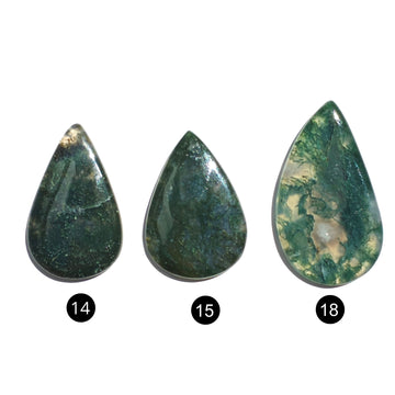 Ágata Musgo Cabujones Forma Lagrima - 0