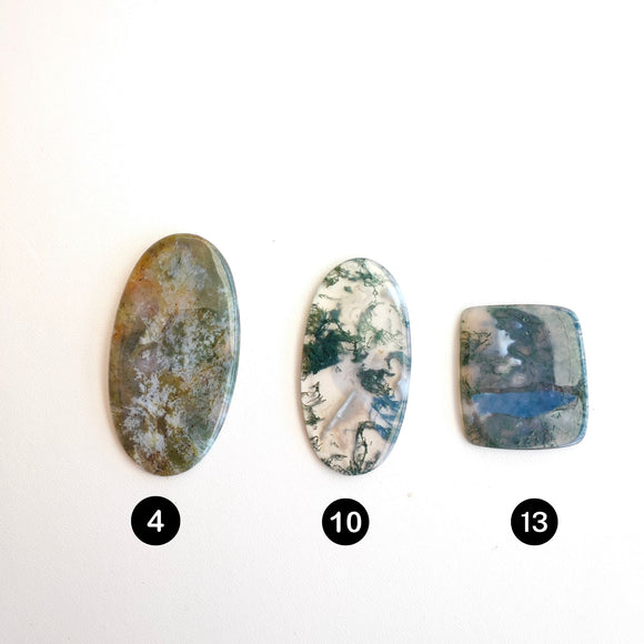 Ágata Musgo Cabujones Ovalados y Rectangular