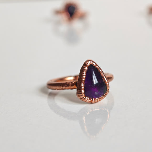Anillo Amatista - Electroformado Cobre