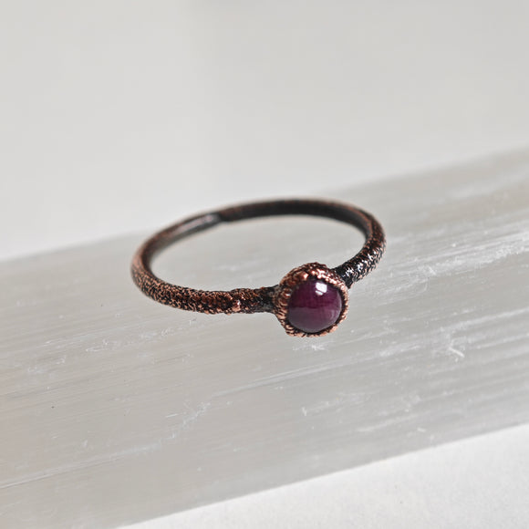 Anillo Rubí- Electroformado en Cobre