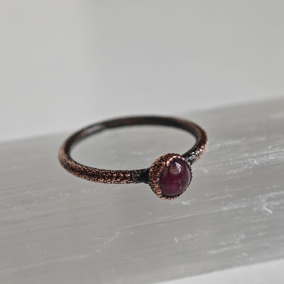 Anillo Rubí- Electroformado en Cobre