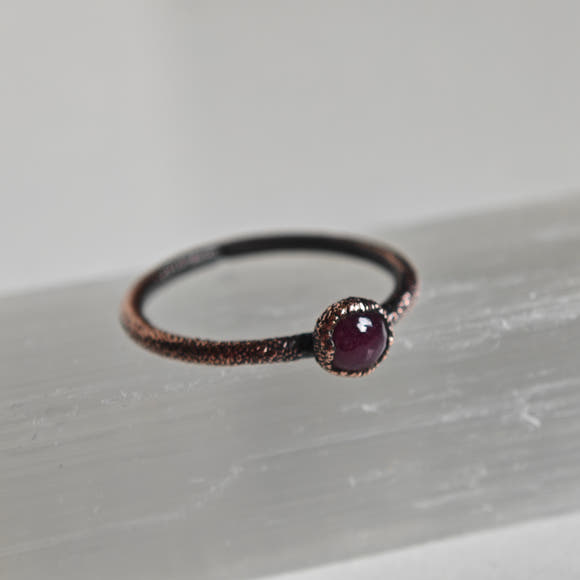 Ruby Ring - Electroformed Copper
