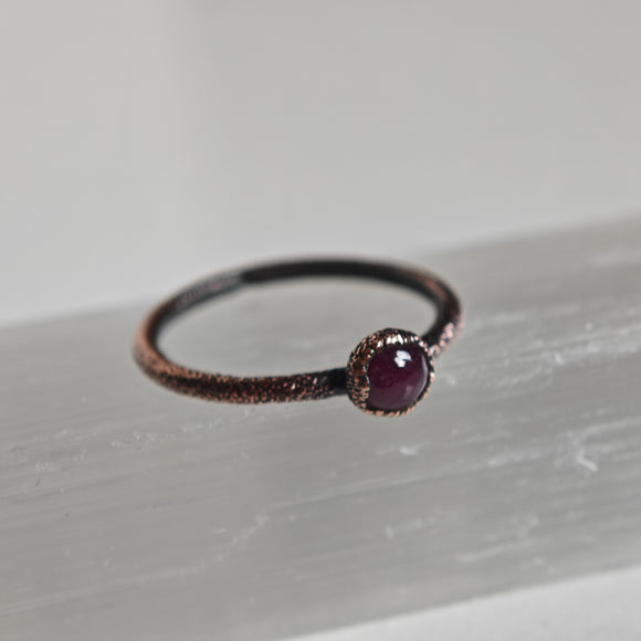 Anillo Rubí- Electroformado en Cobre