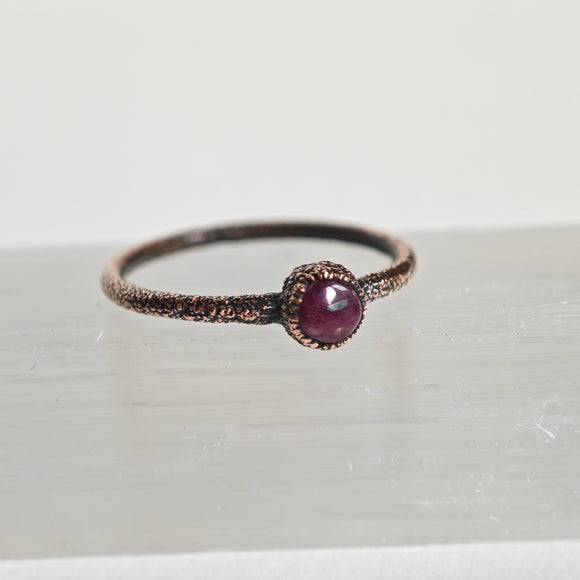 Anillo Rubí- Electroformado en Cobre