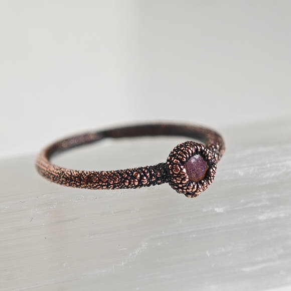 Ruby Ring - Electroformed Copper