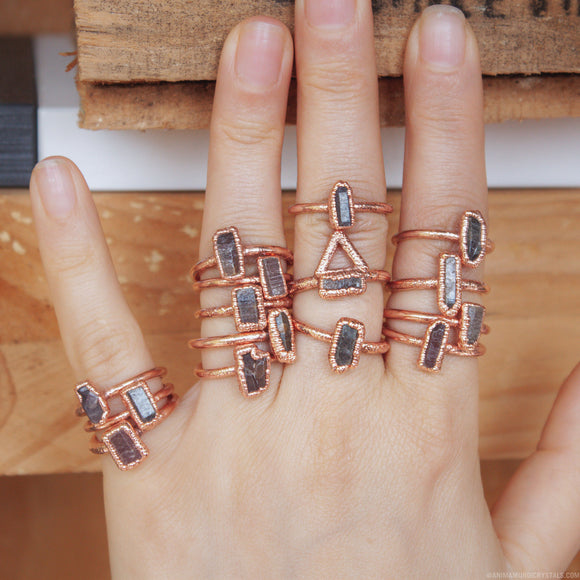 Anillo Zafiro- Electroformado en Cobre