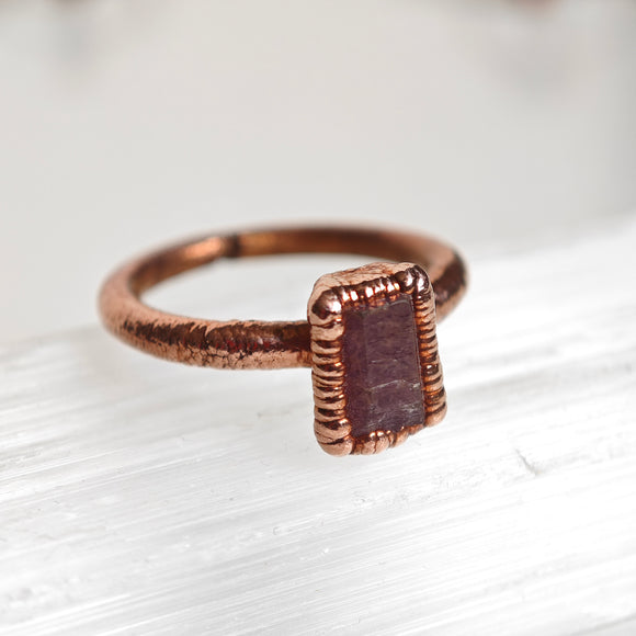 Anillo Zafiro- Electroformado en Cobre