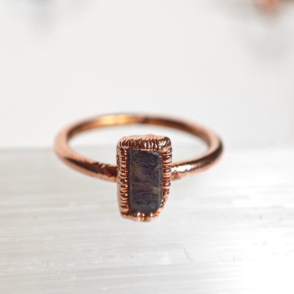 Anillo Zafiro- Electroformado en Cobre