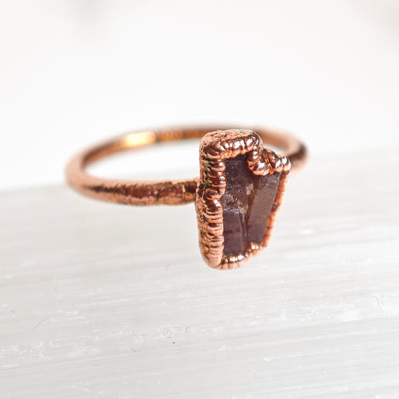Anillo Zafiro- Electroformado en Cobre