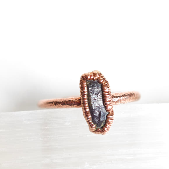 Anillo Zafiro- Electroformado en Cobre