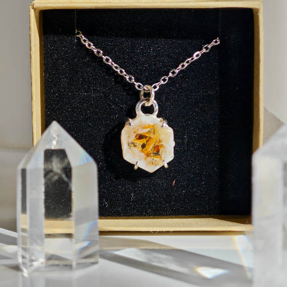 Colgante Citrino · Hexagonal Garras