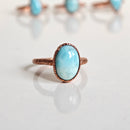 Anillo Larimar- Electroformado Cobre-3
