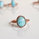 Anillo Larimar- Electroformado Cobre-5